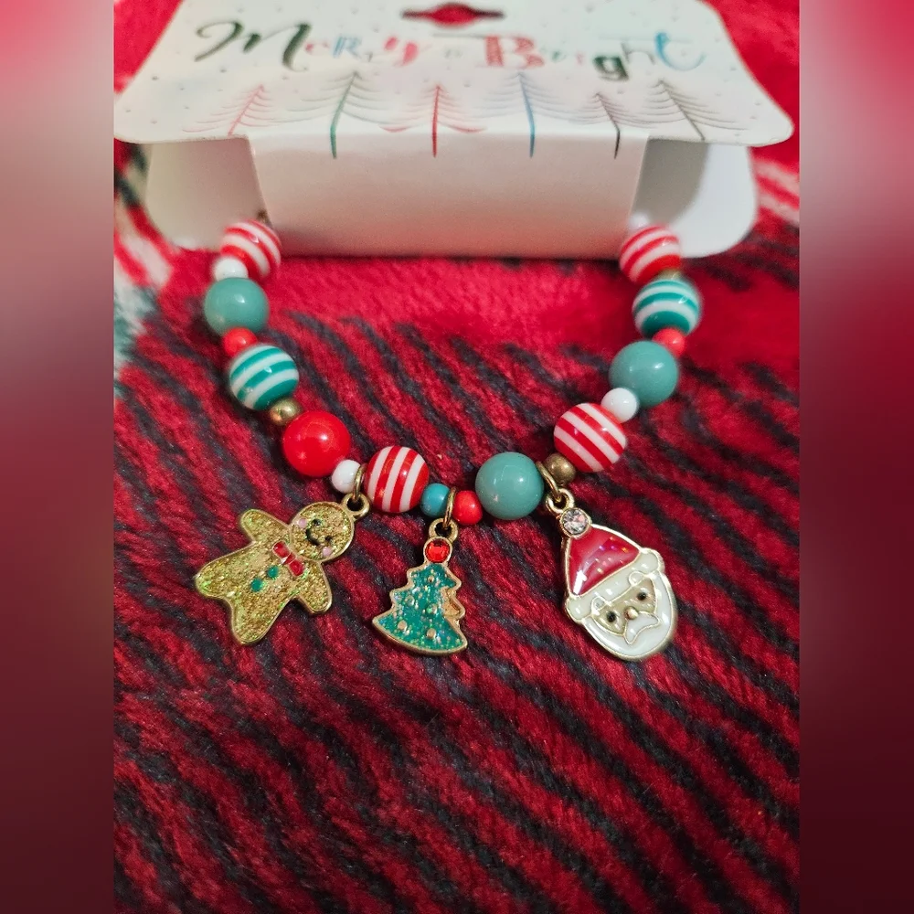 Girls christmas bracelet and ring set
